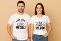 Live Life Meow Couple T Shirt