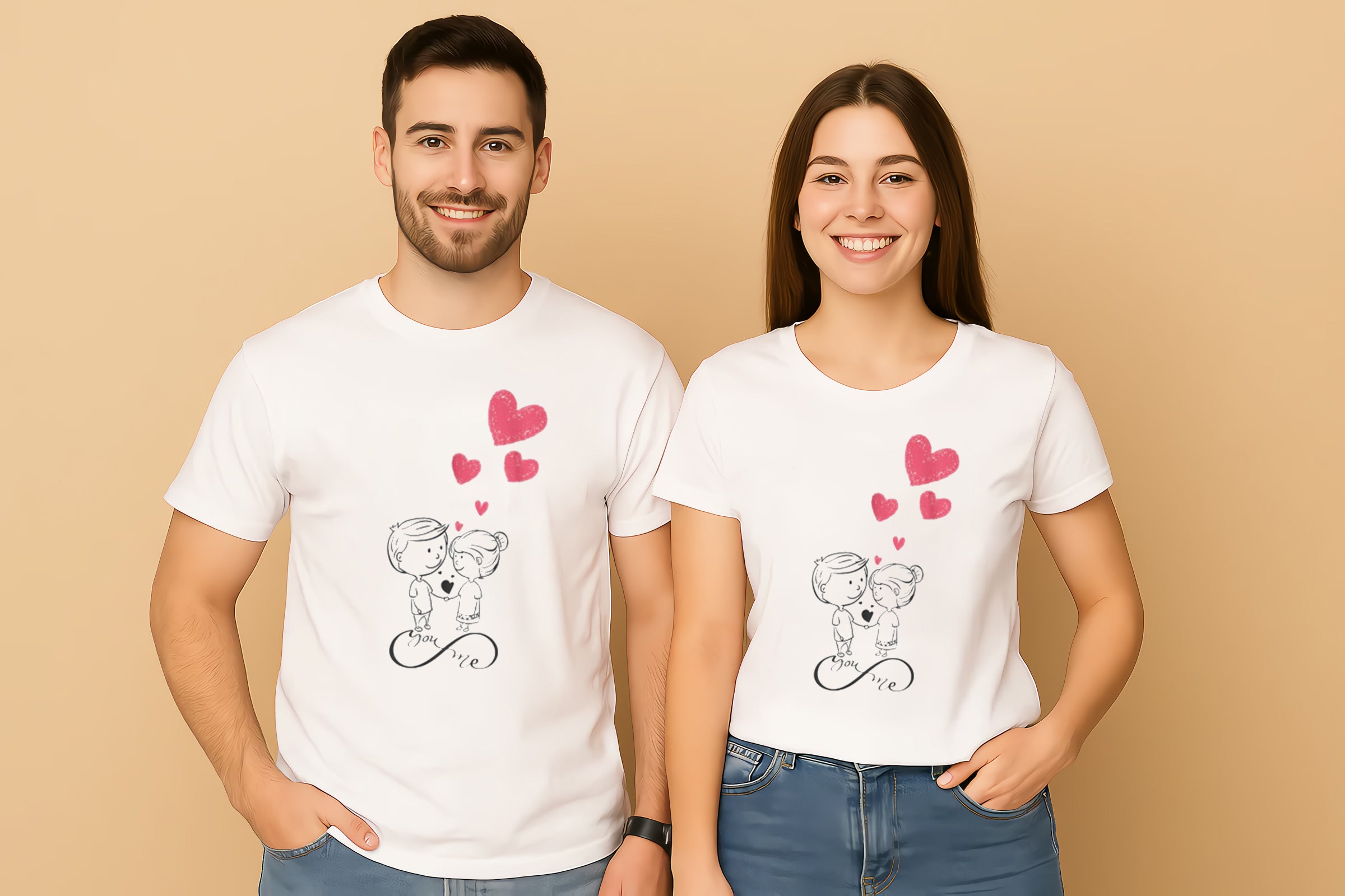 Love Hearts Dating Relationship Couple T-Shirt