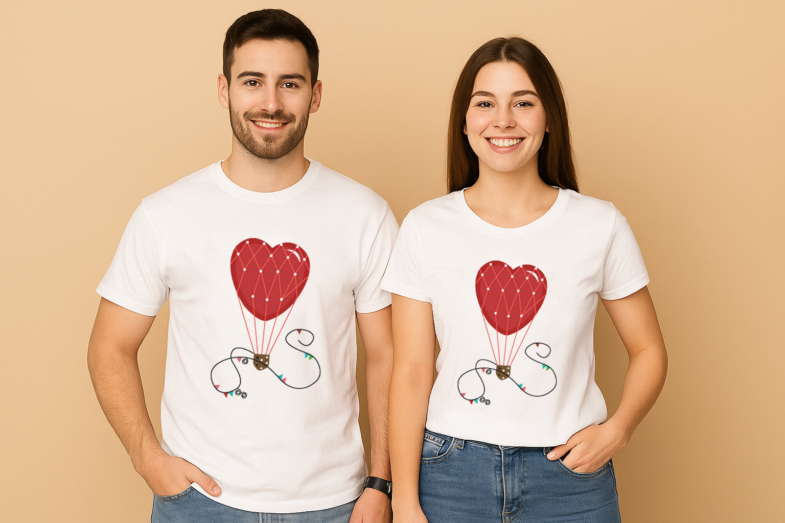 Love Hot Balloon Couple T-Shirt