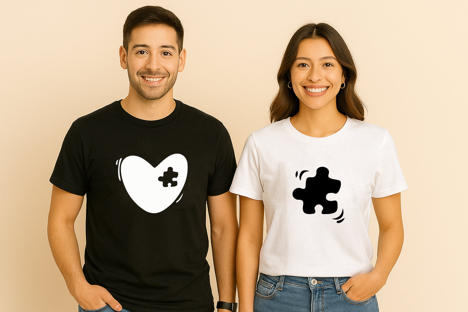 Love Puzzle Hearth Couple T Shirt