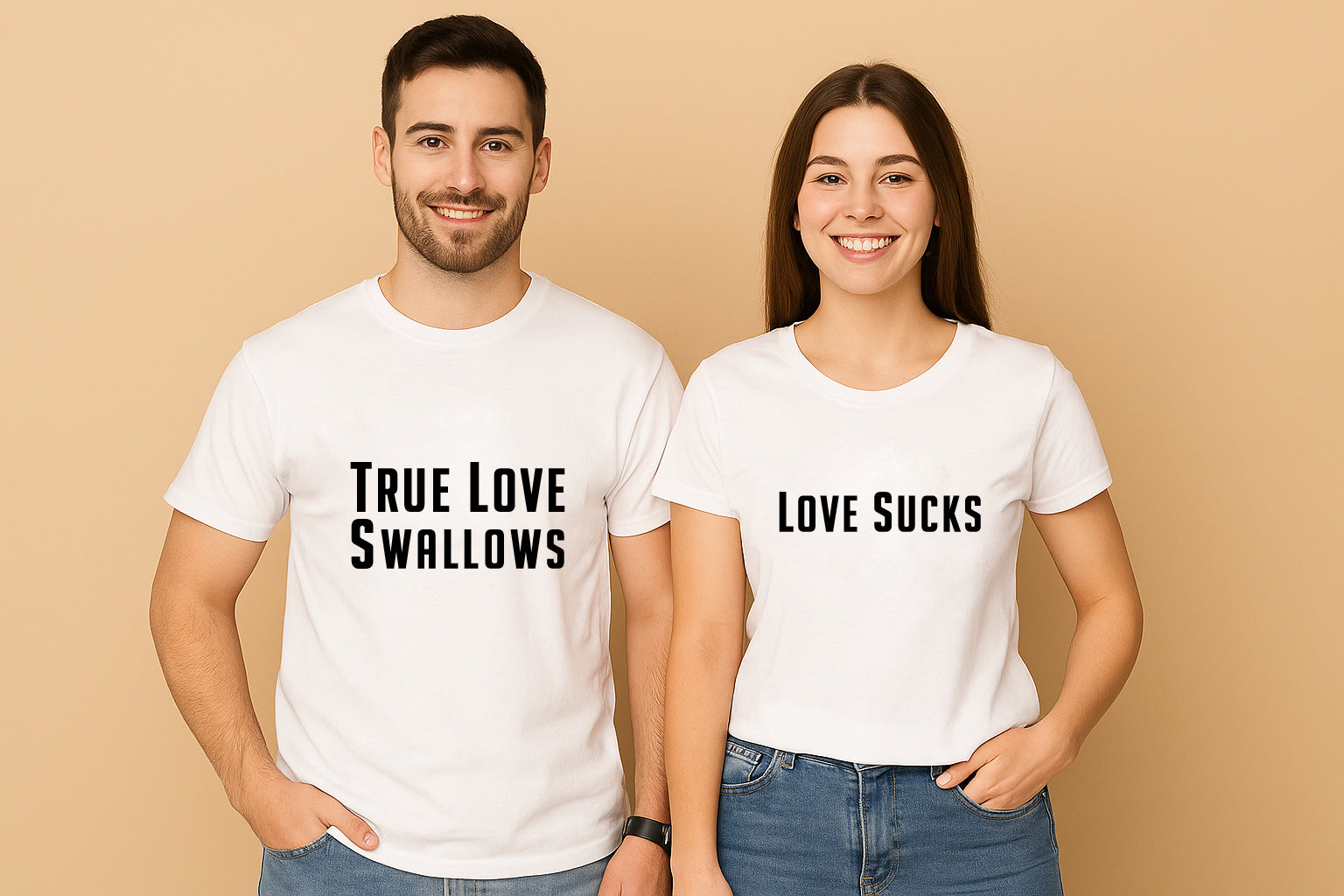 Love Sucks True Love Swallows Couple T Shirt
