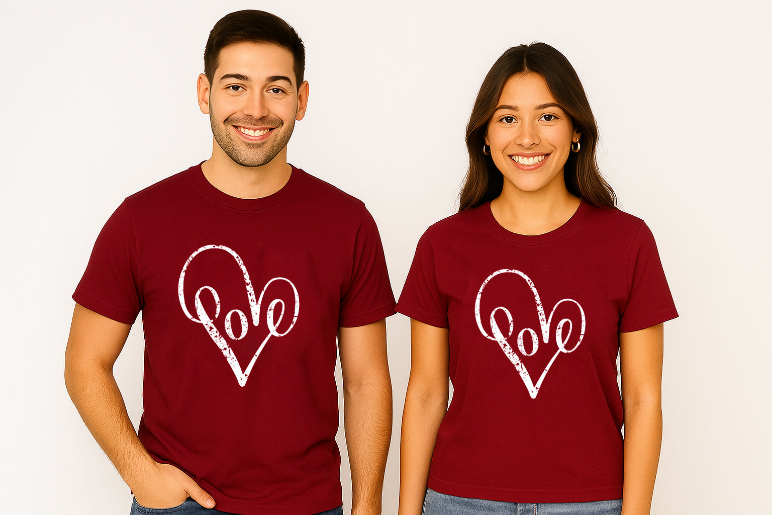 Love Typography Couple T-Shirt