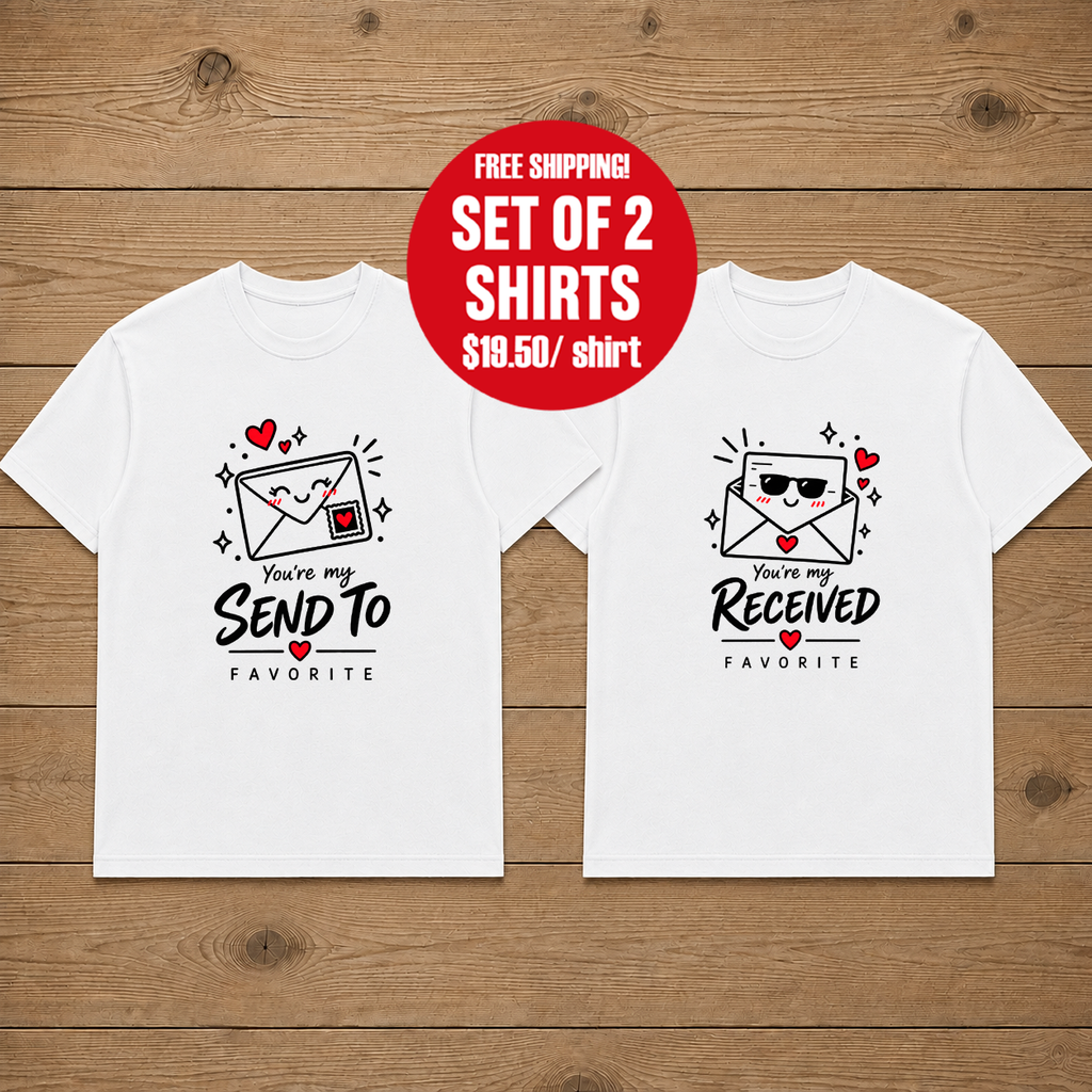Lovely Couple Send and Recive Couple Matching T-Shirt