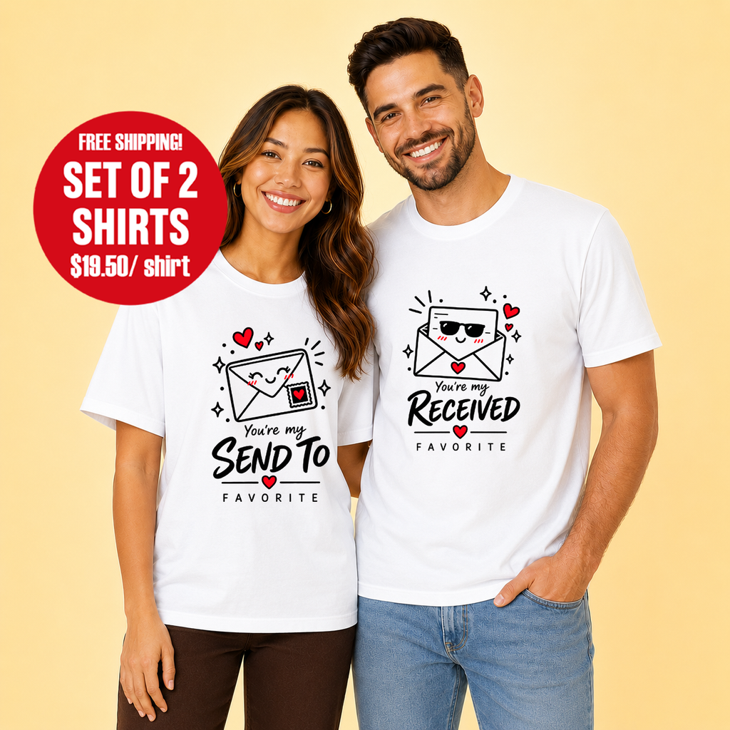 Lovely Couple Send and Recive Couple Matching T-Shirt