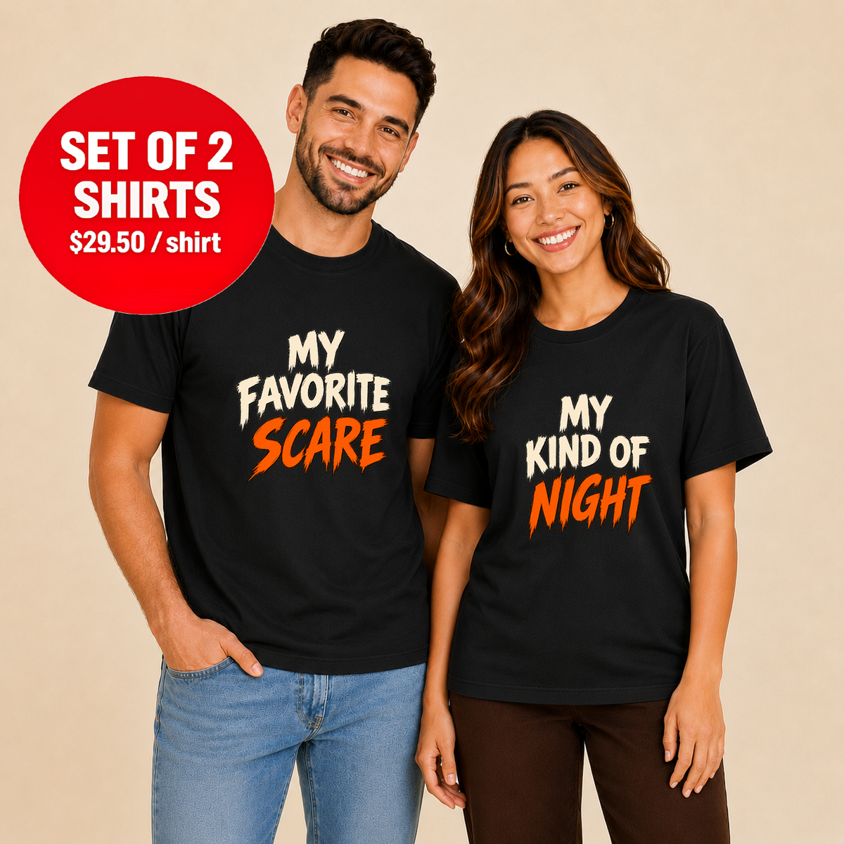 Matching Halloween Couple T-Shirt