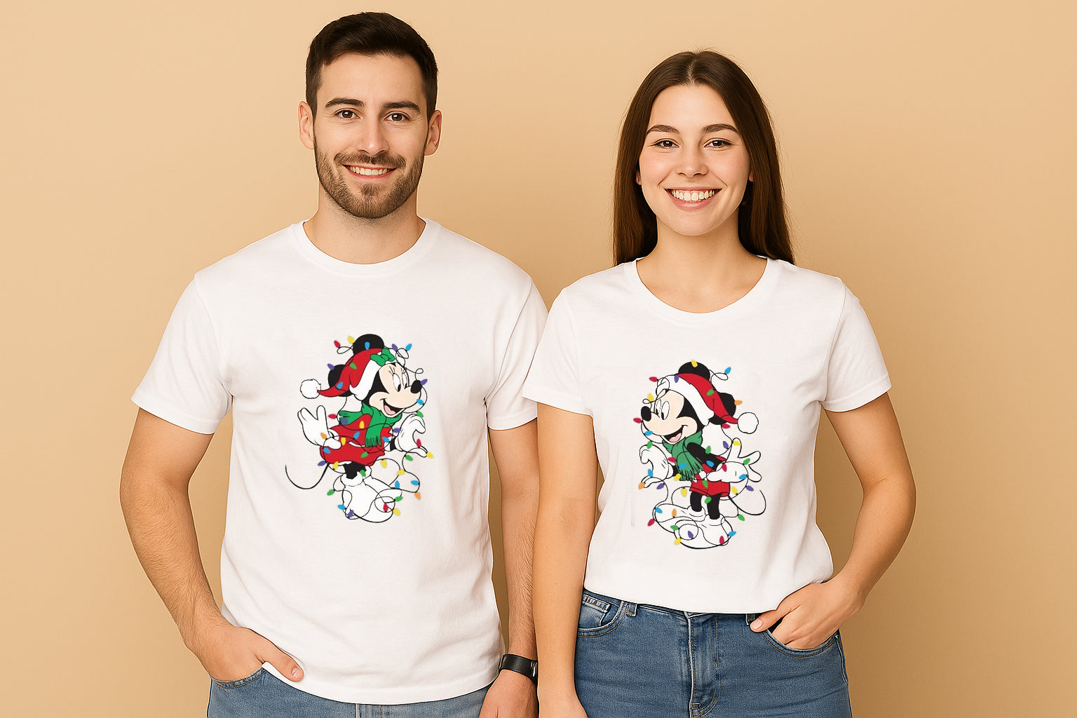 Mickey and Minnie Christmas Couple T Shirt