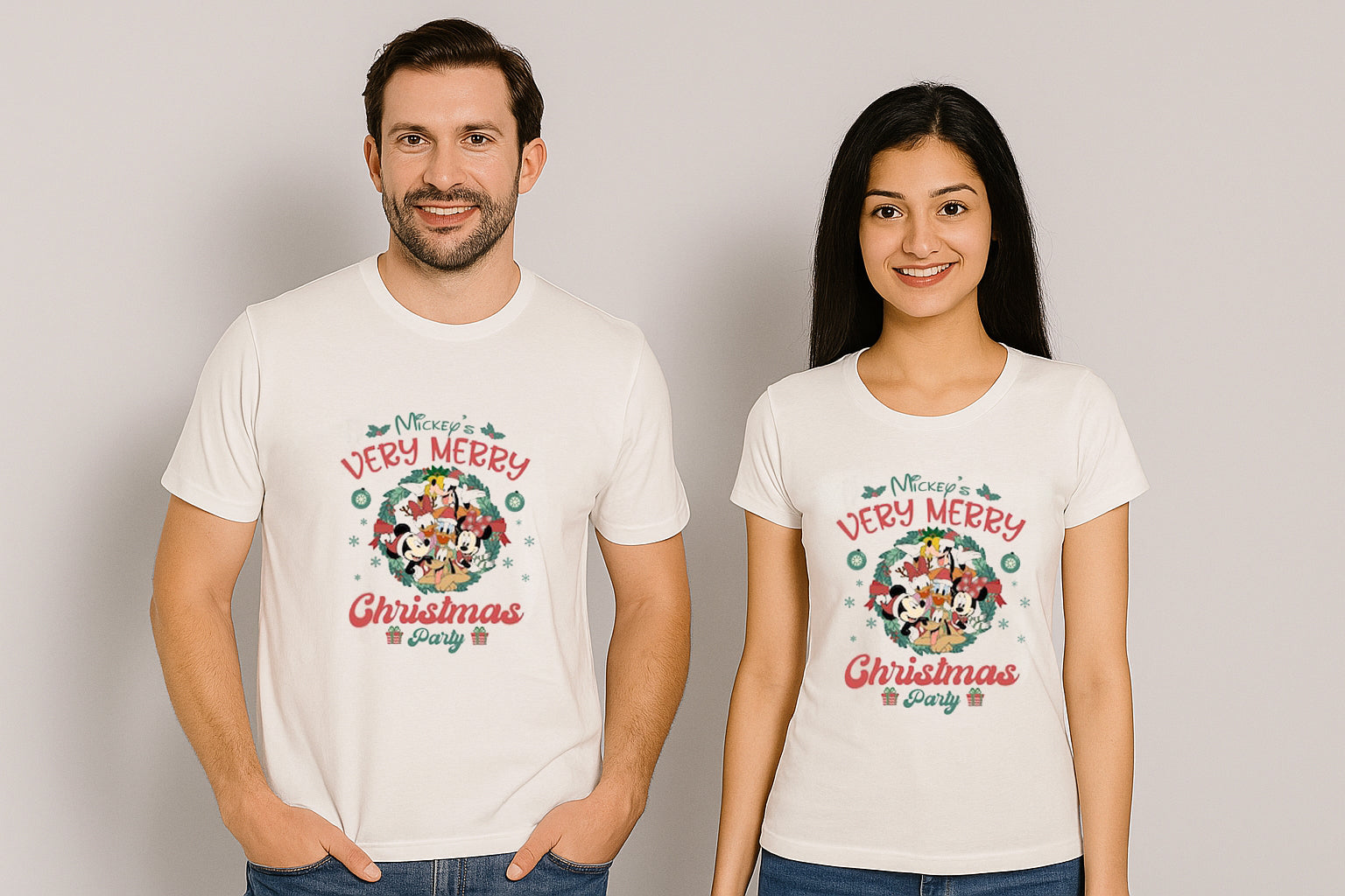 Mickeys Very Merry Christmas Party Couple T Shirt