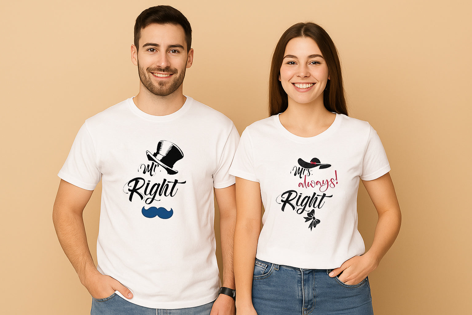 Mr Right Mrs Always Right T Shirt