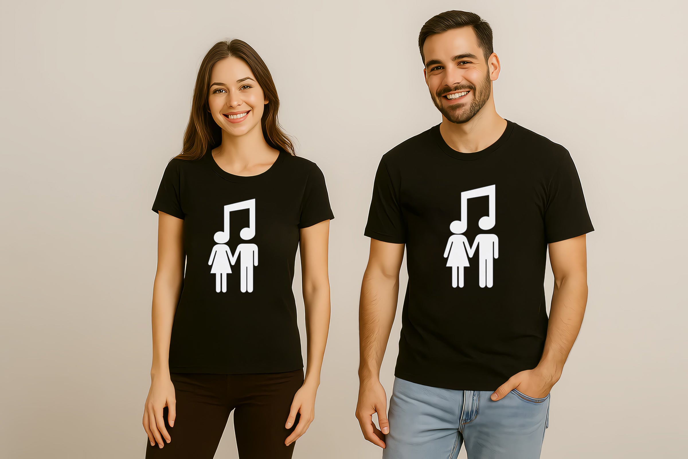 Music Lovers Couple T-Shirt