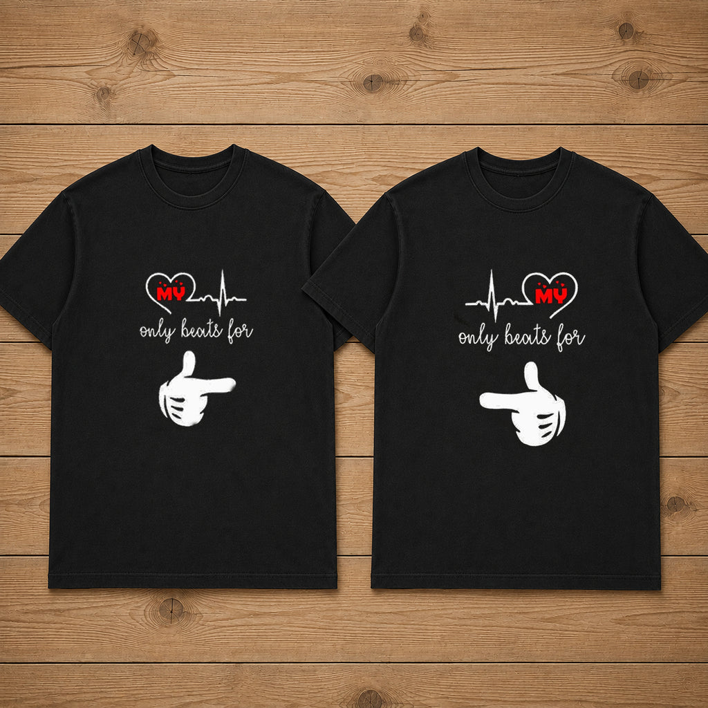 My Heart Only Beats For Her Couple T Shirt
