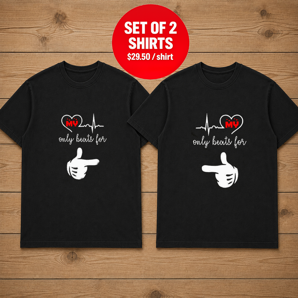 My Heart Only Beats For Her Couple T Shirt