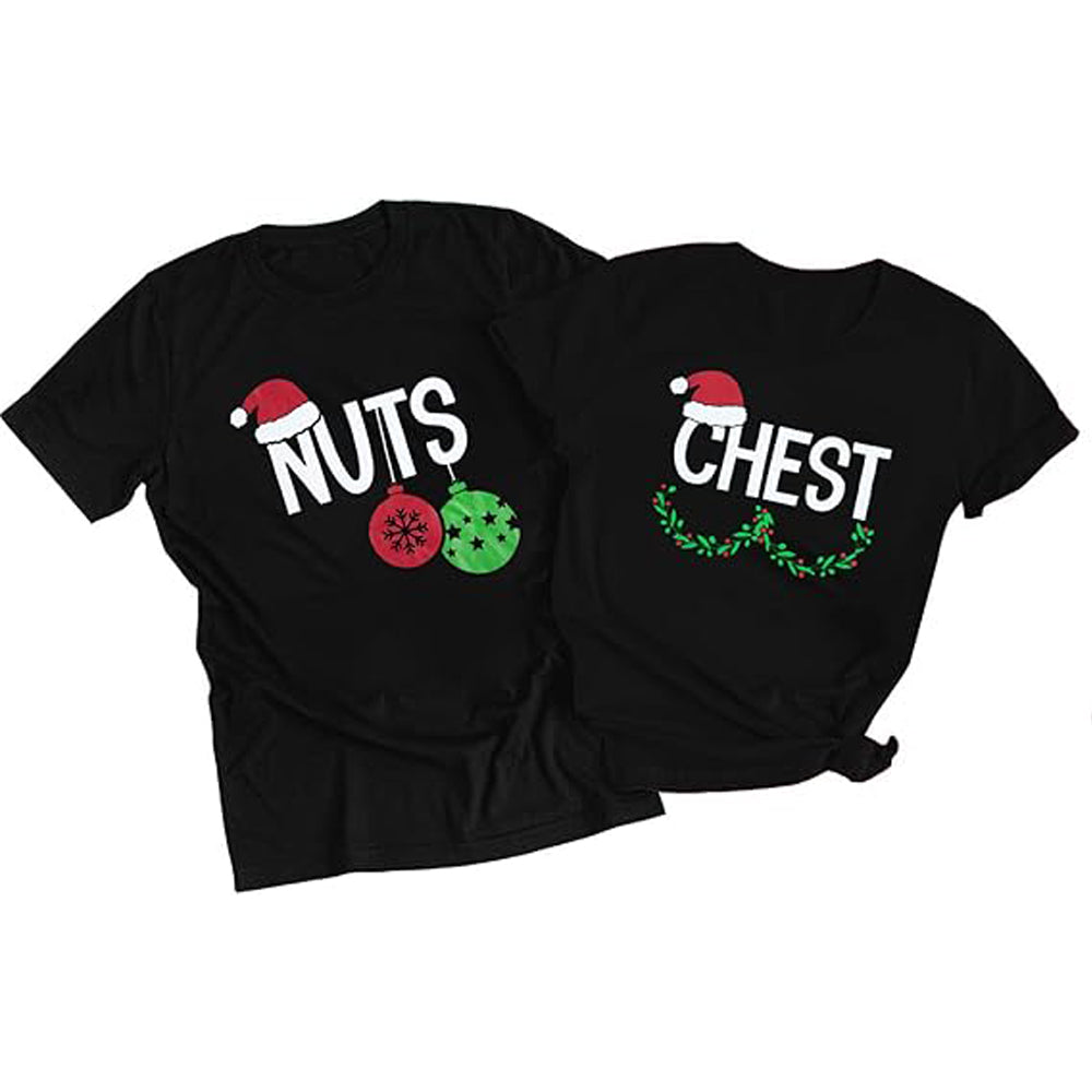 Nuts Chest Couple Christmas T-Shirt