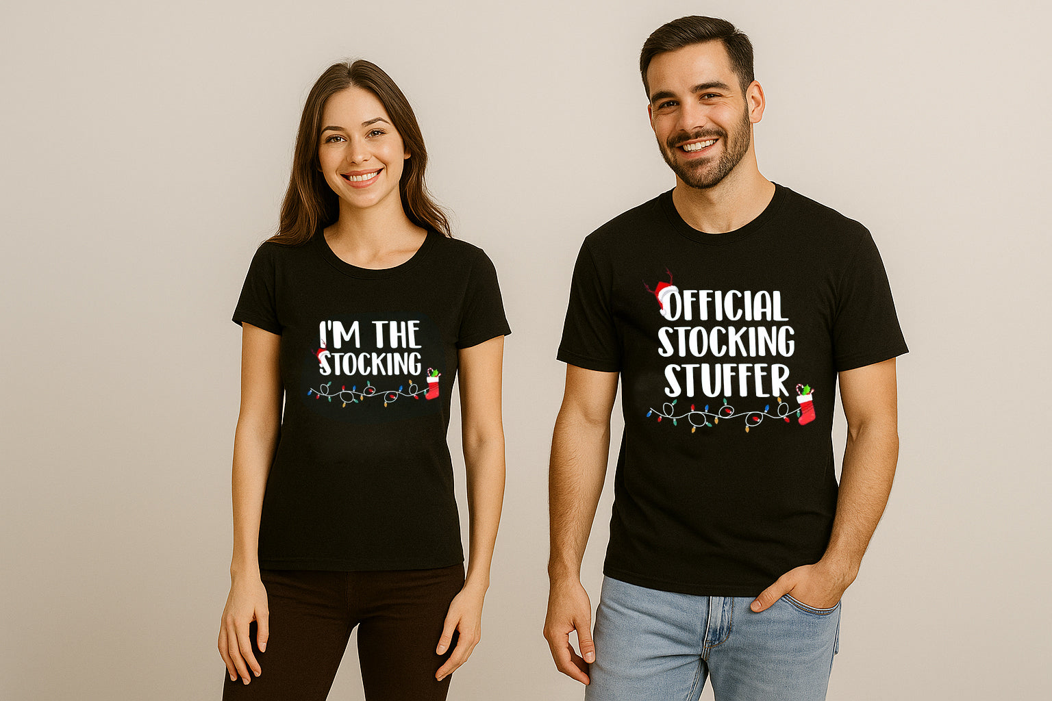 Official Stocking Stuffer Christmas Couple T Shirt