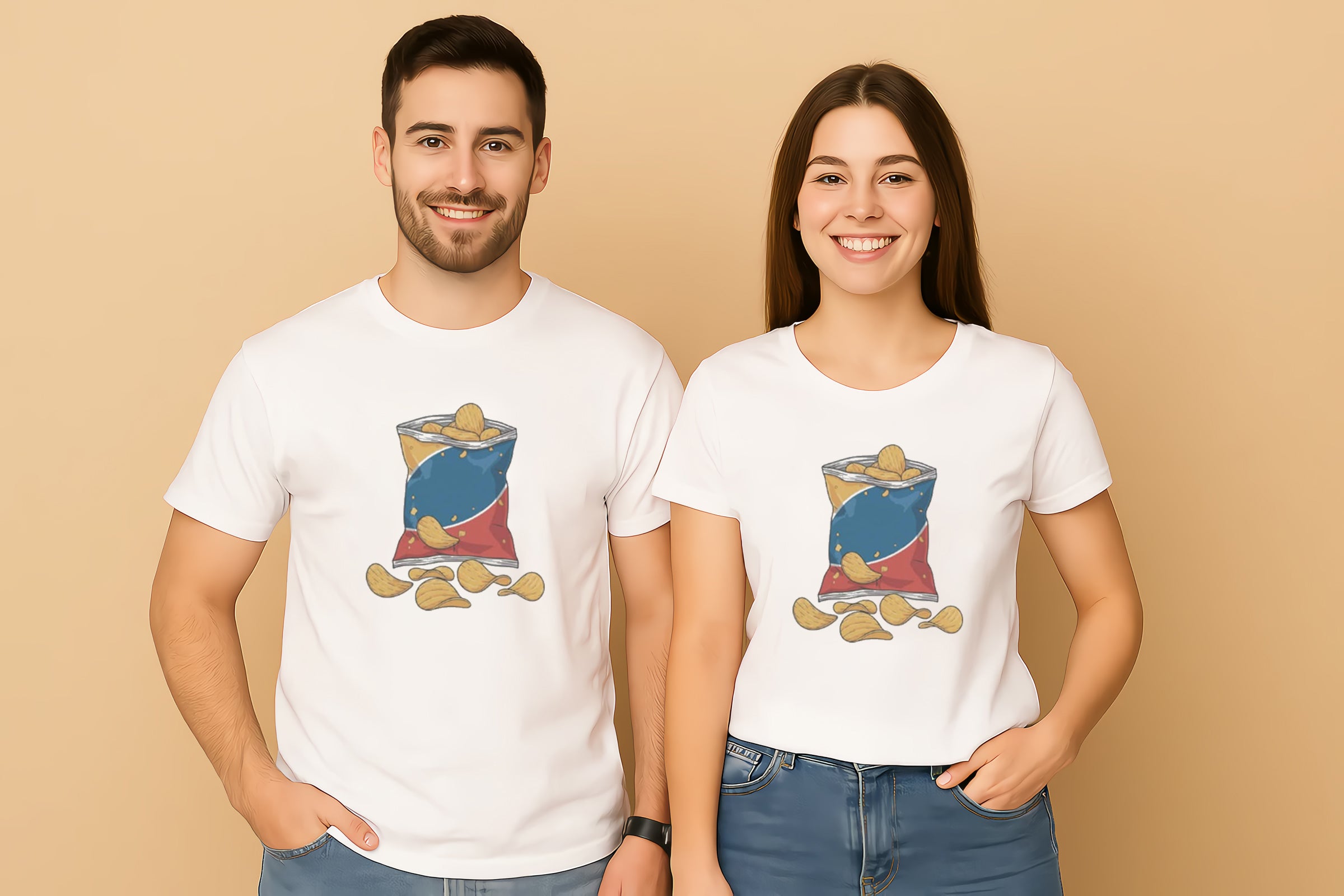 Open Bag Of Chips Couple T-Shirt