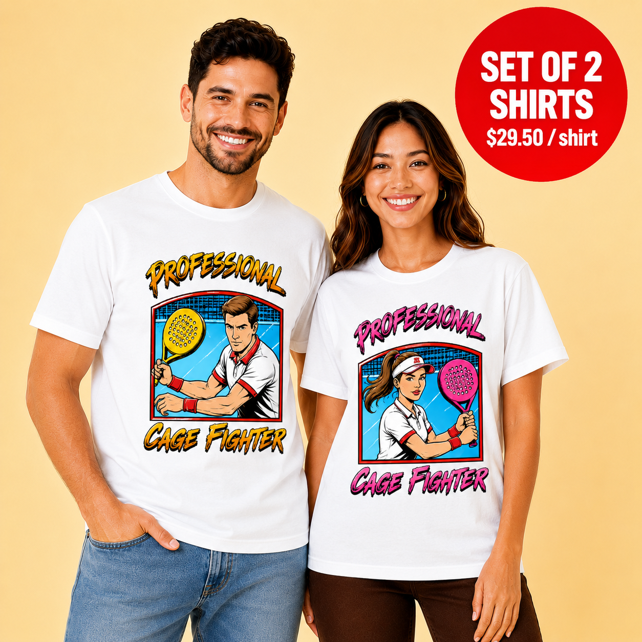 Professional Cage Fighter Couple T-shirts