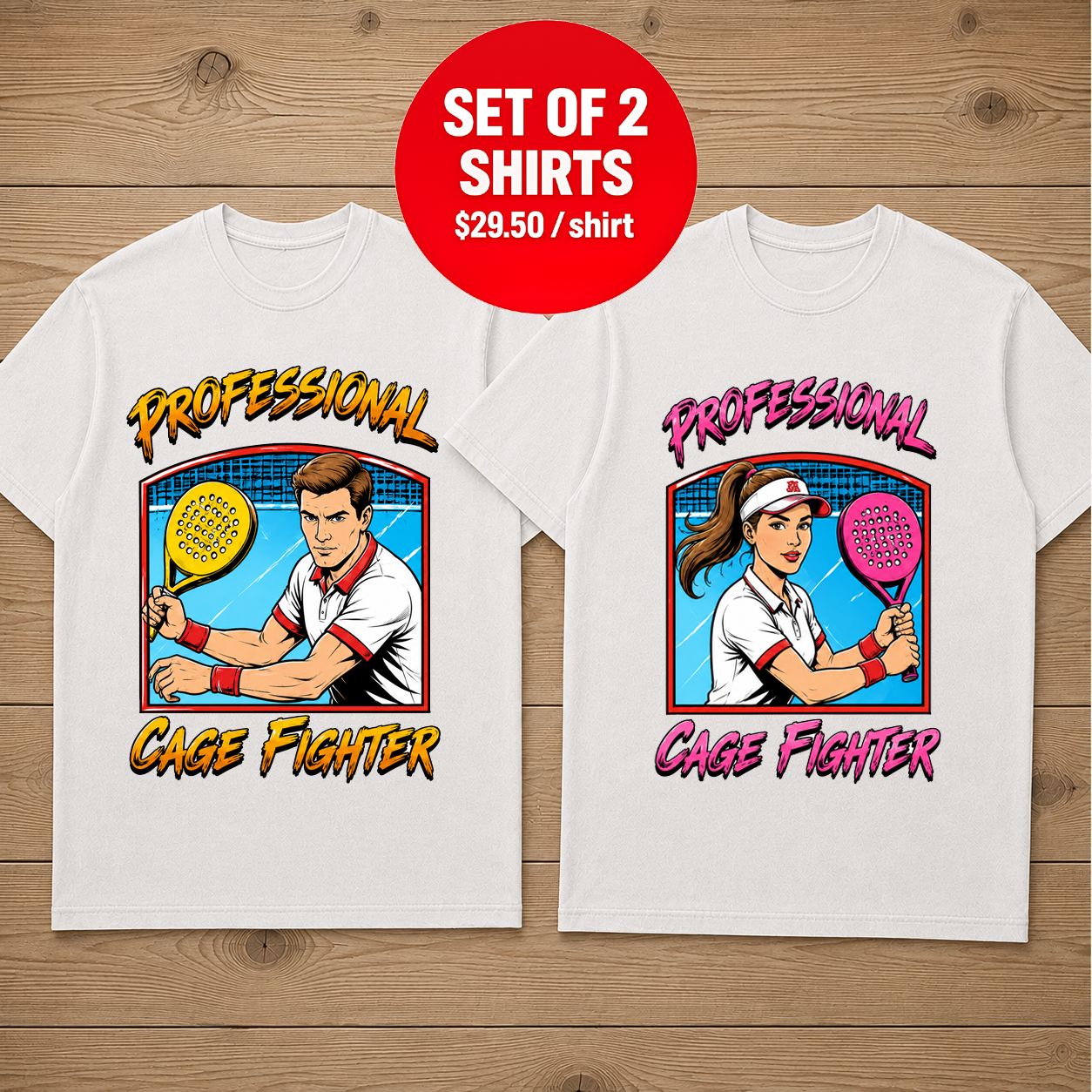 Professional Cage Fighter Couple T-shirts