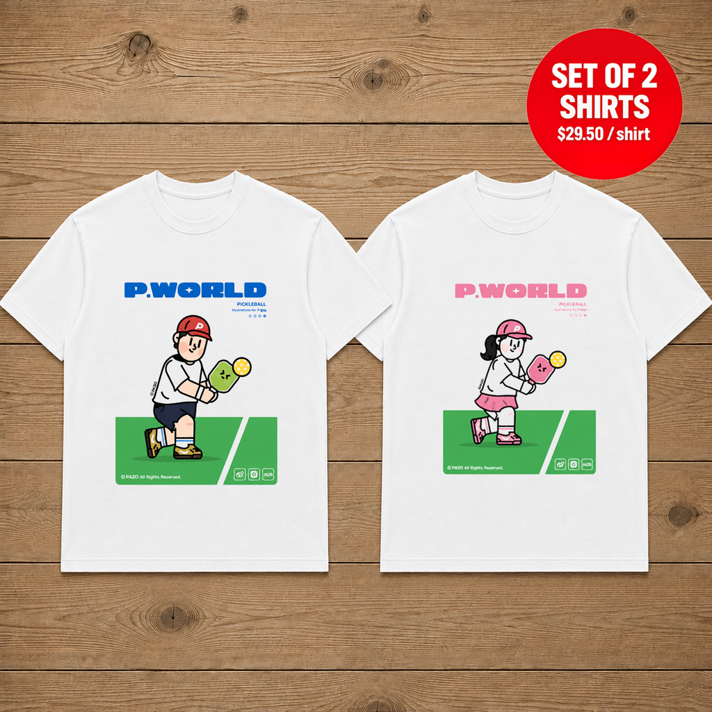 P World Pickleball Couple Matching T-Shirts