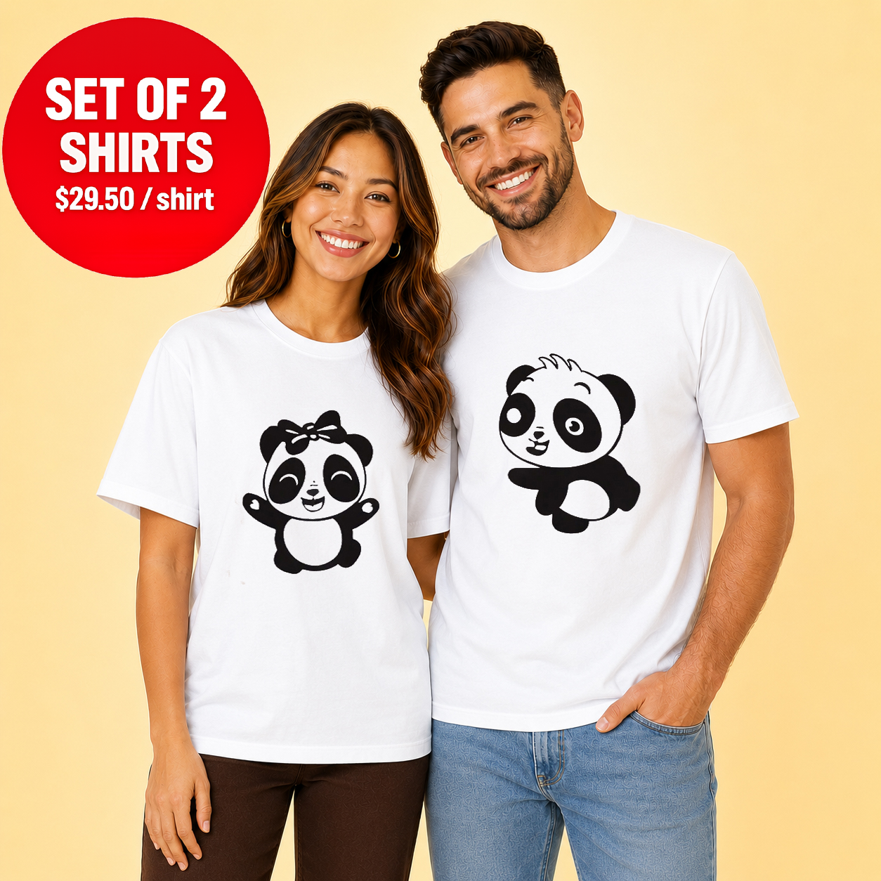 Panda's Cute Couple T Shirt