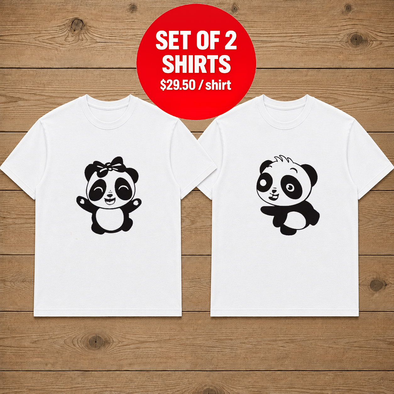 Panda's Cute Couple T Shirt