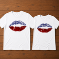 Patriotic Lips 4th Of July Couple T-Shirt