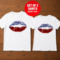 Patriotic Lips 4th Of July Couple T-Shirt