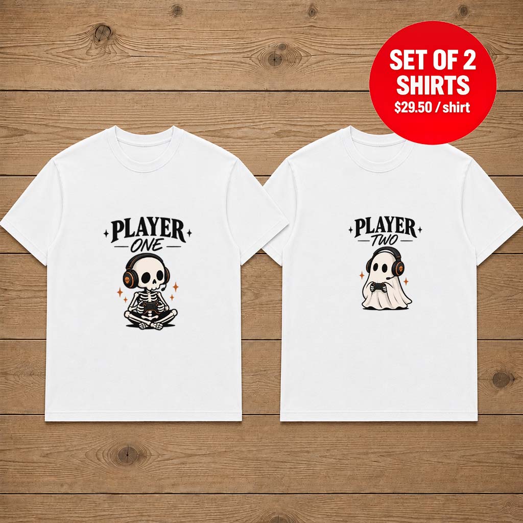 Player One Player Two Halloween Couple T-Shirt