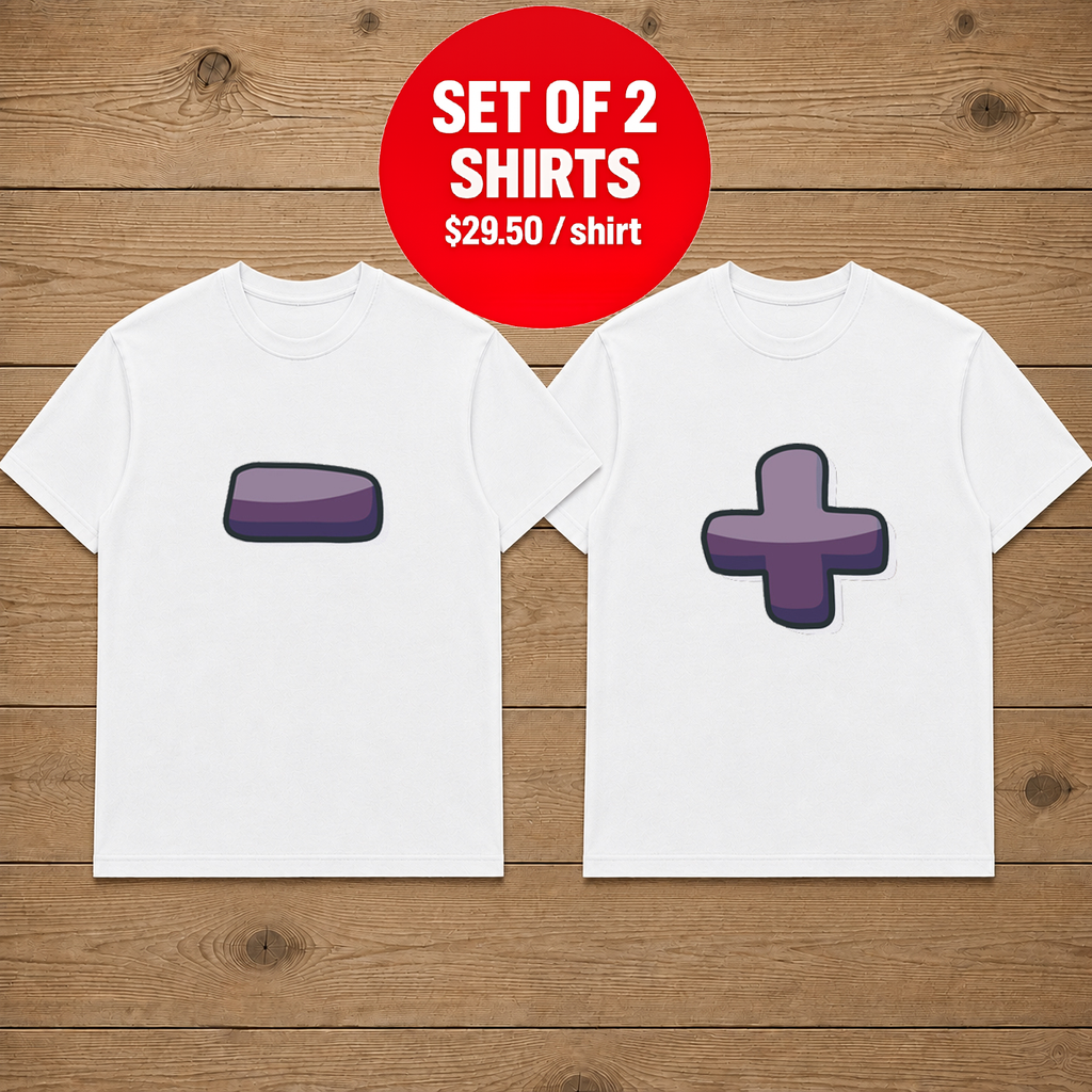Plus Minus Matching Couple T Shirt