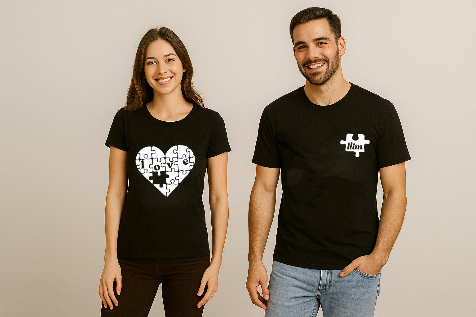 Puzzle Love Couple T-Shirt