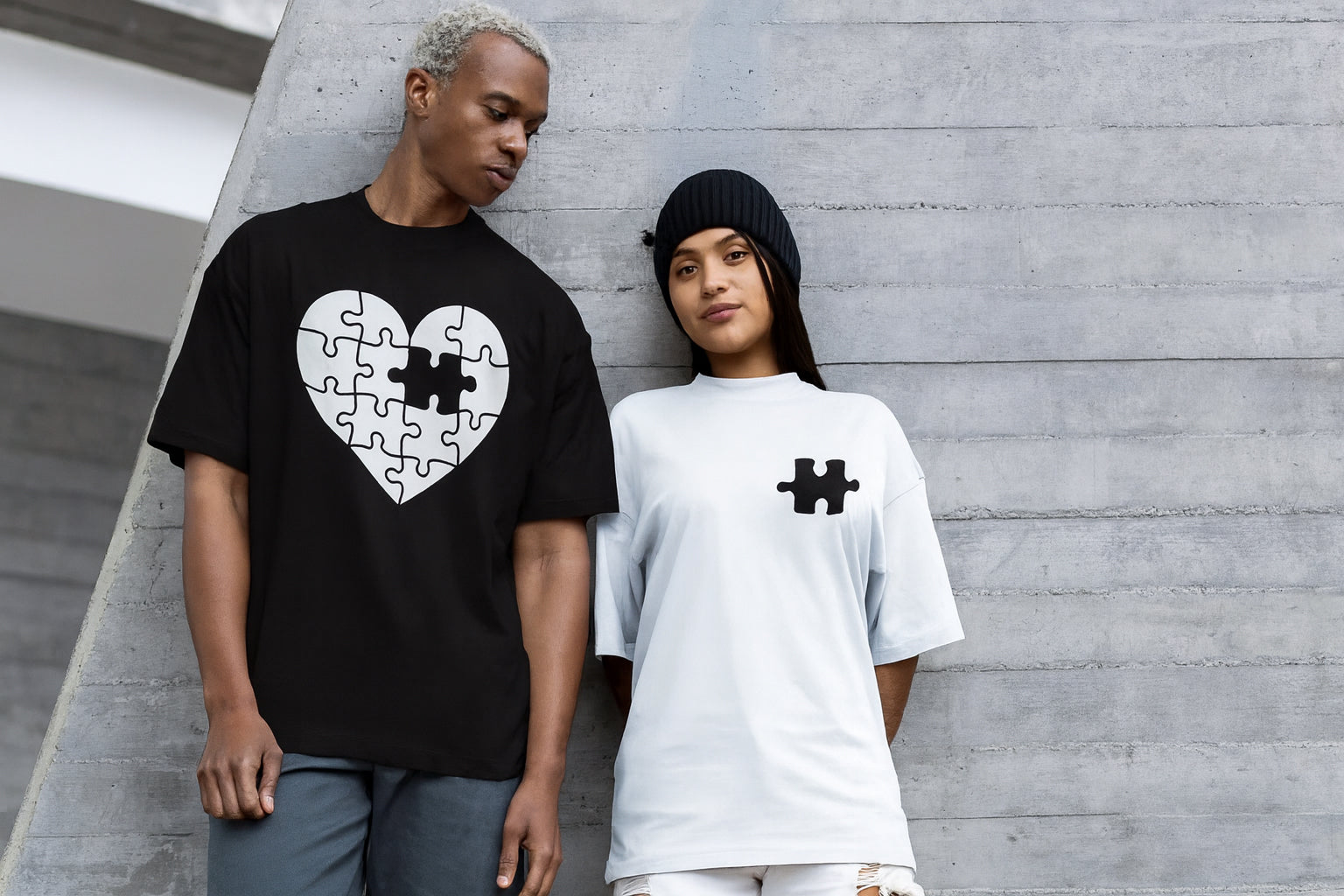 Puzzle Piece Heart Couple T Shirt