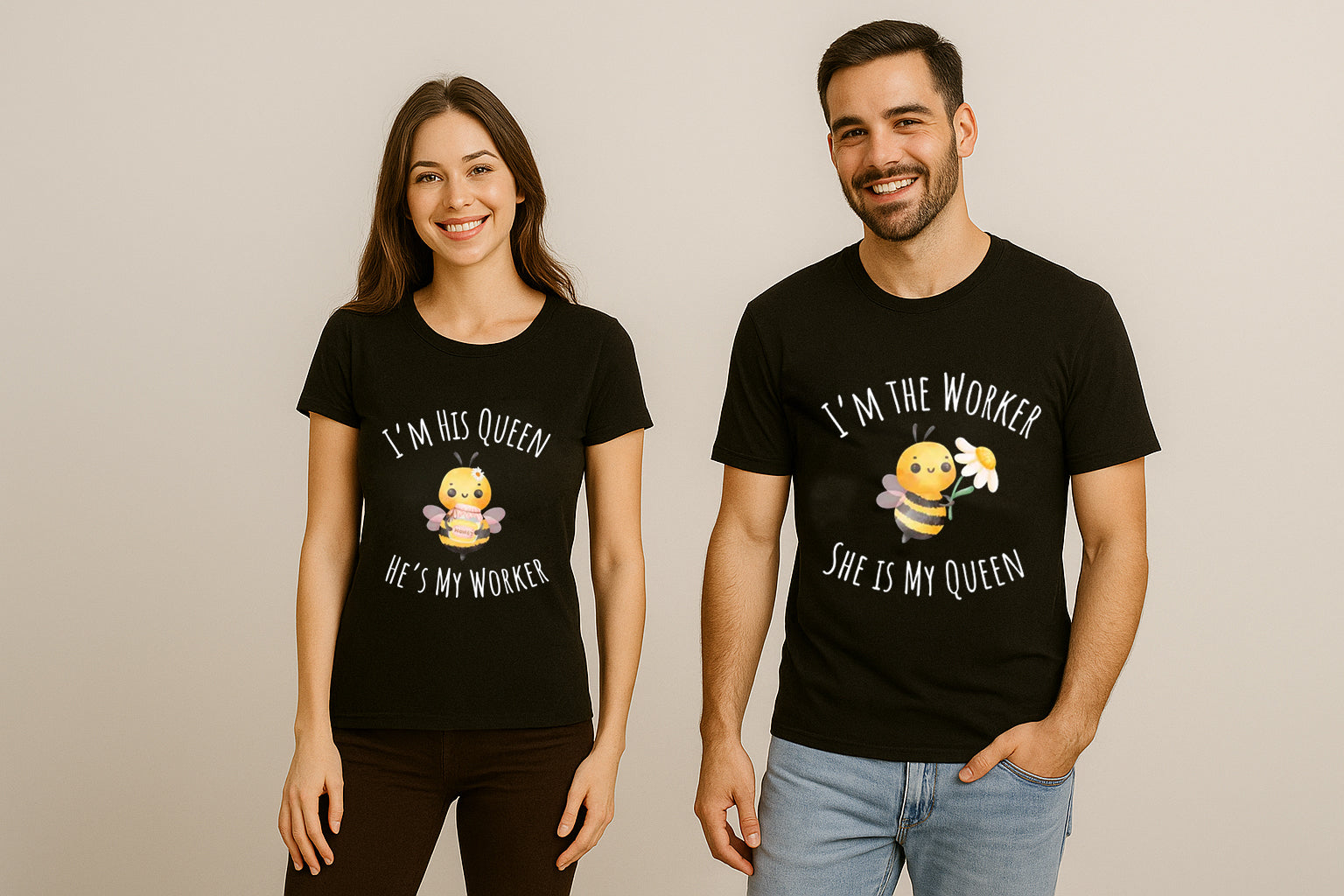 Queen Bee Worker Couple T-Shirt