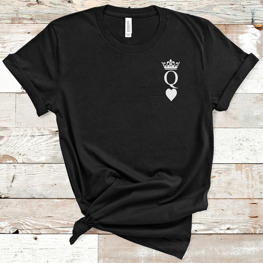 King And Queen Front Logo Matching Couples T-Shirt