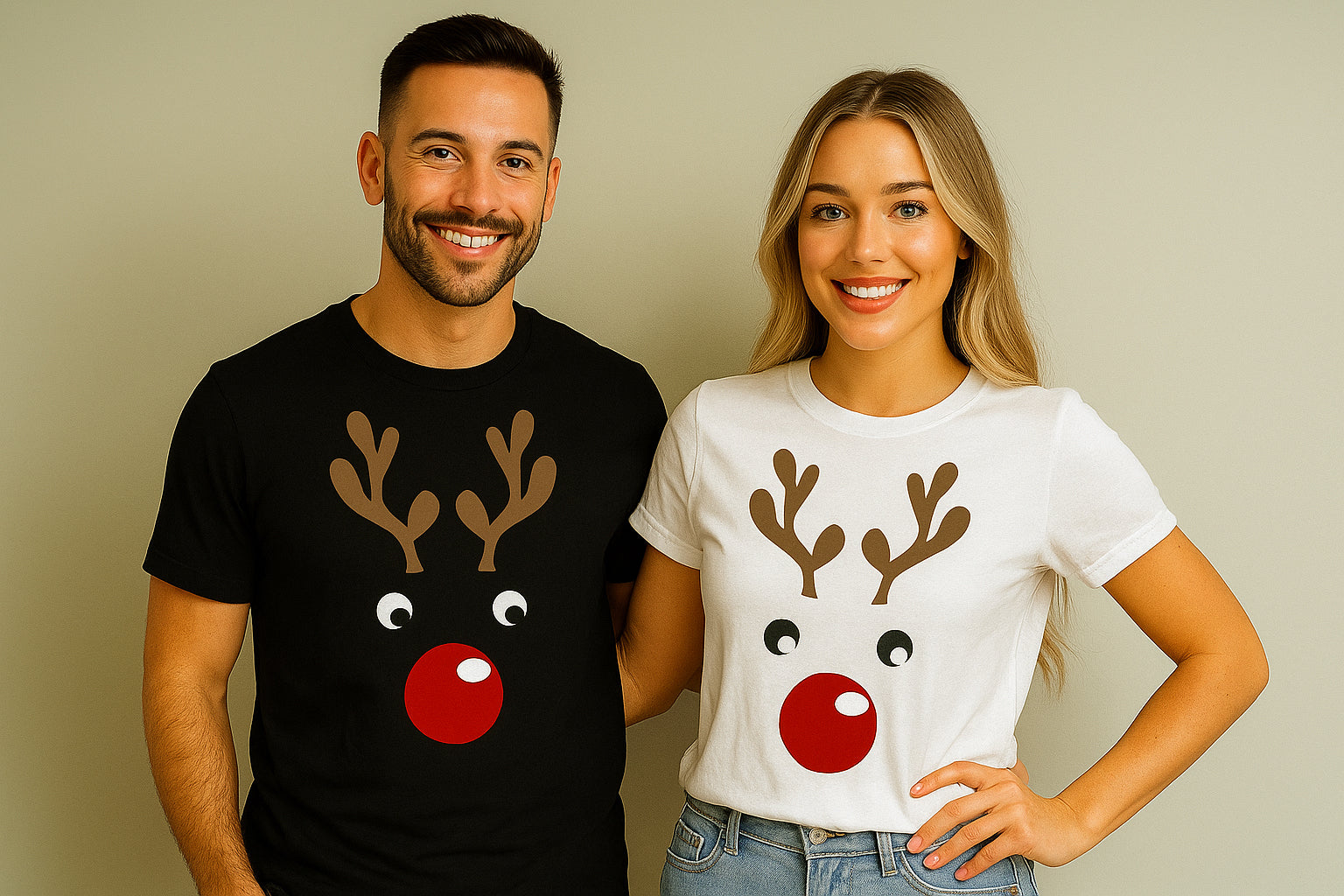 RUDOLPH Christmas Couple T Shirt