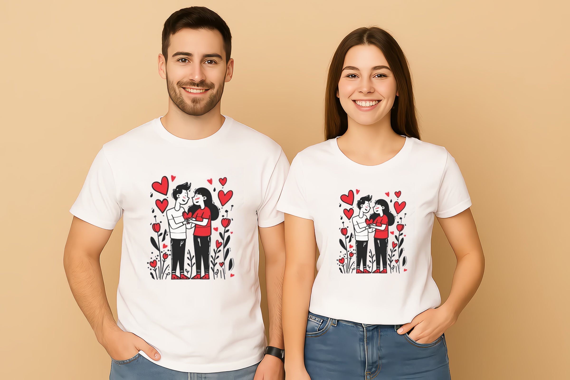 Romantic in Love Couple T-Shirt