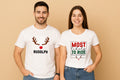 Rudolph Most Likely To Ride Couple T Shirt