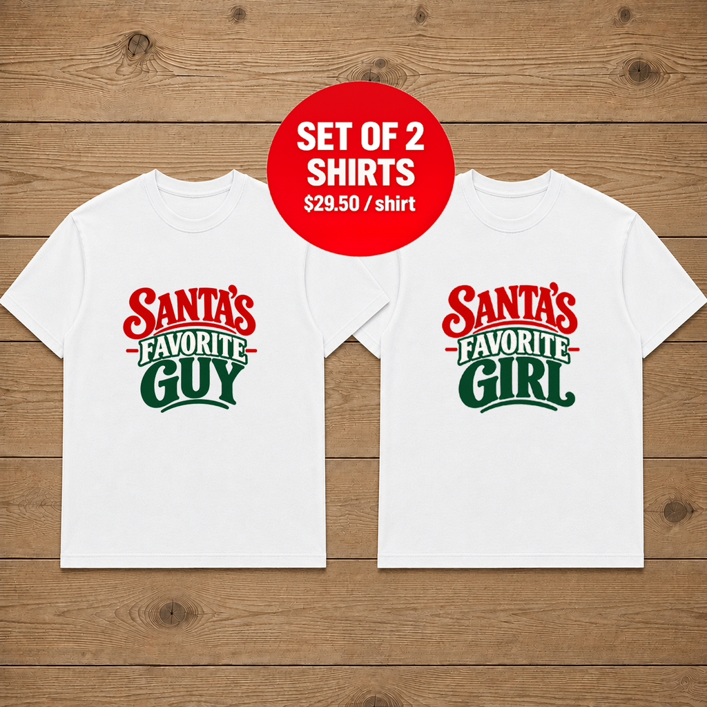 Santa’s Favorite Guy and Girl  Couple T-Shirt
