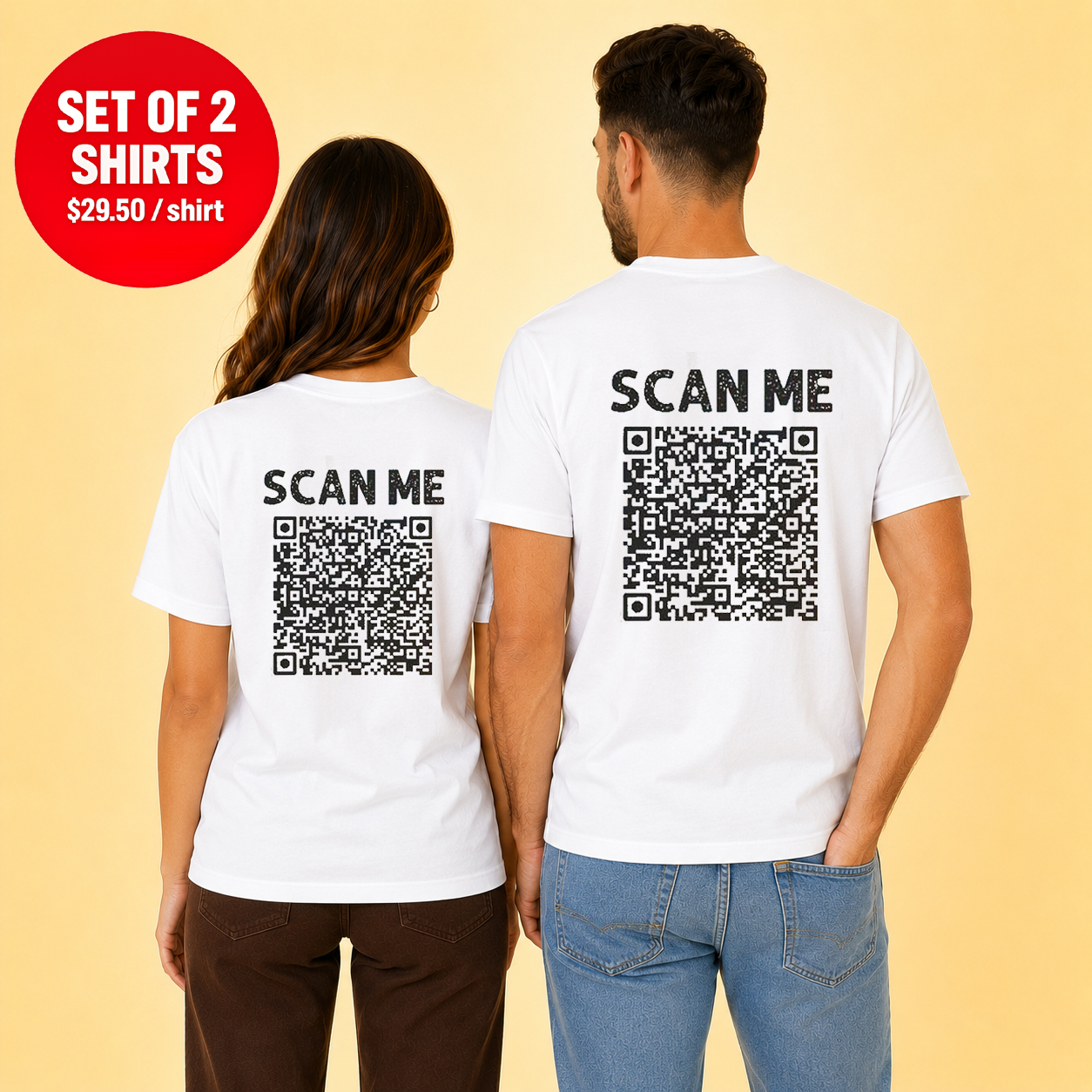 Scan Me Couple T Shirt Back