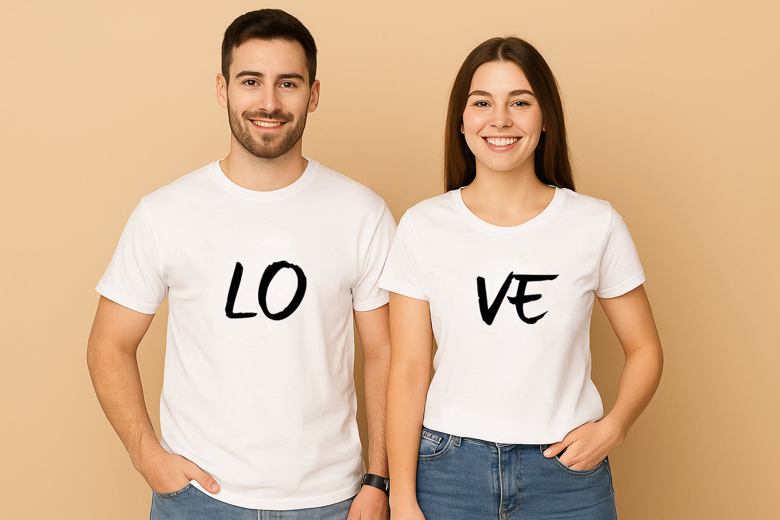 Set LO-VE Print Romantic Couple T-Shirt
