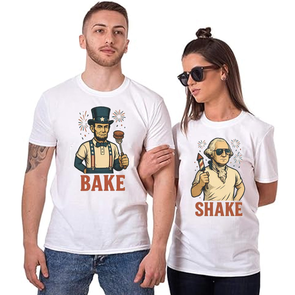 Shake & Bake Couples Matching 4th of July T-Shirt