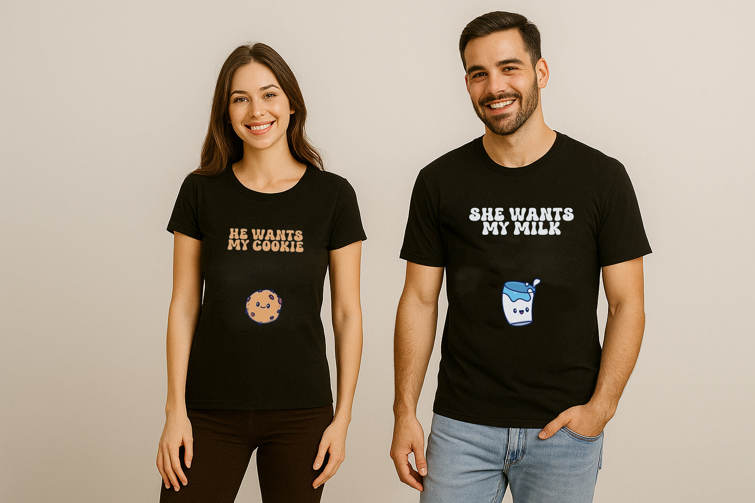She Wants My Milk Couples T-Shirt