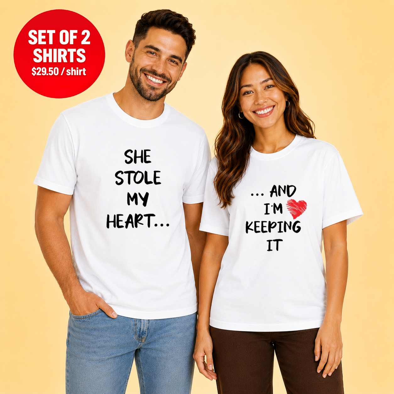 She Stole My Heart And I'm Keeping It Couple T Shirt
