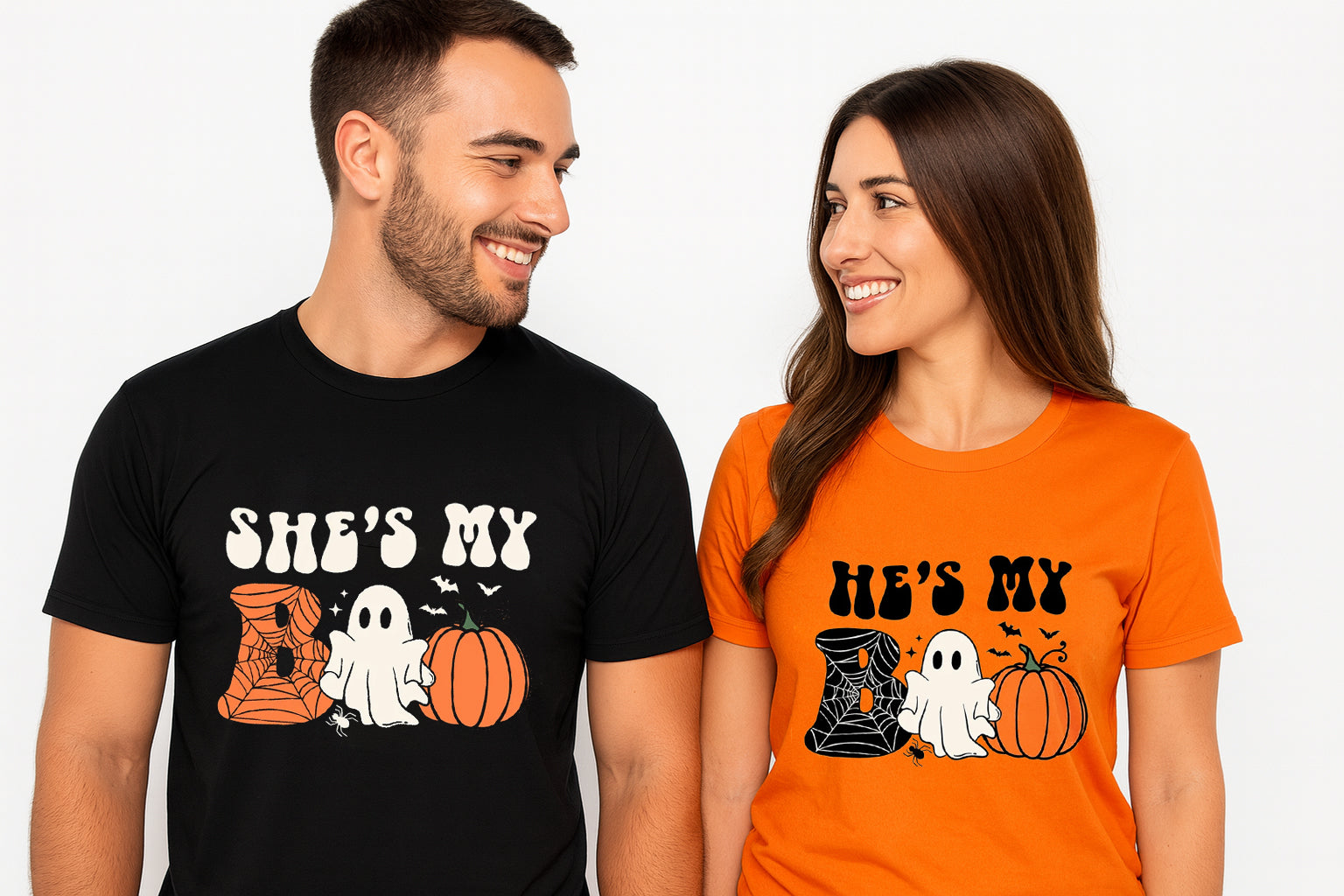 She's My Boo He's My Boo Halloween Couple T-Shirt