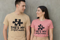 She's My Perfect Match Puzzle Piece Couple T-Shirt