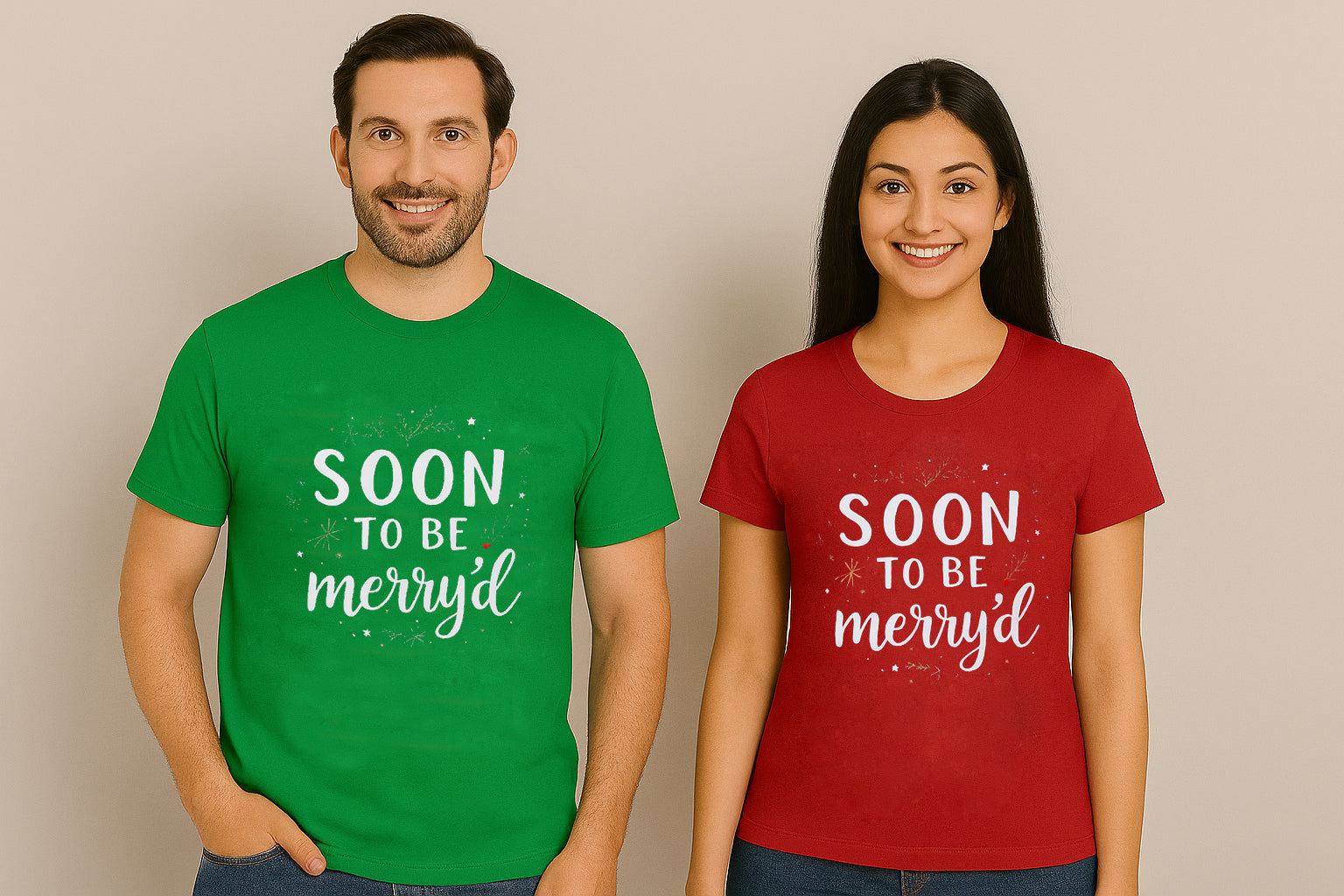 Soon To Be Merry'd Christmas Couple Matching Shirt