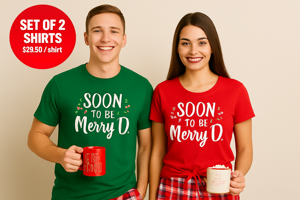 Soon To Be Merry'd Christmas Couple T Shirt