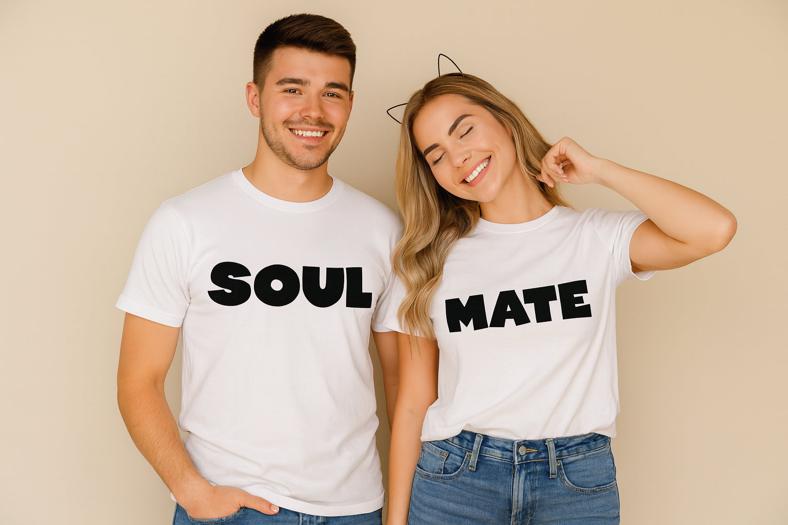 Soul Mate Font Couple T Shirt