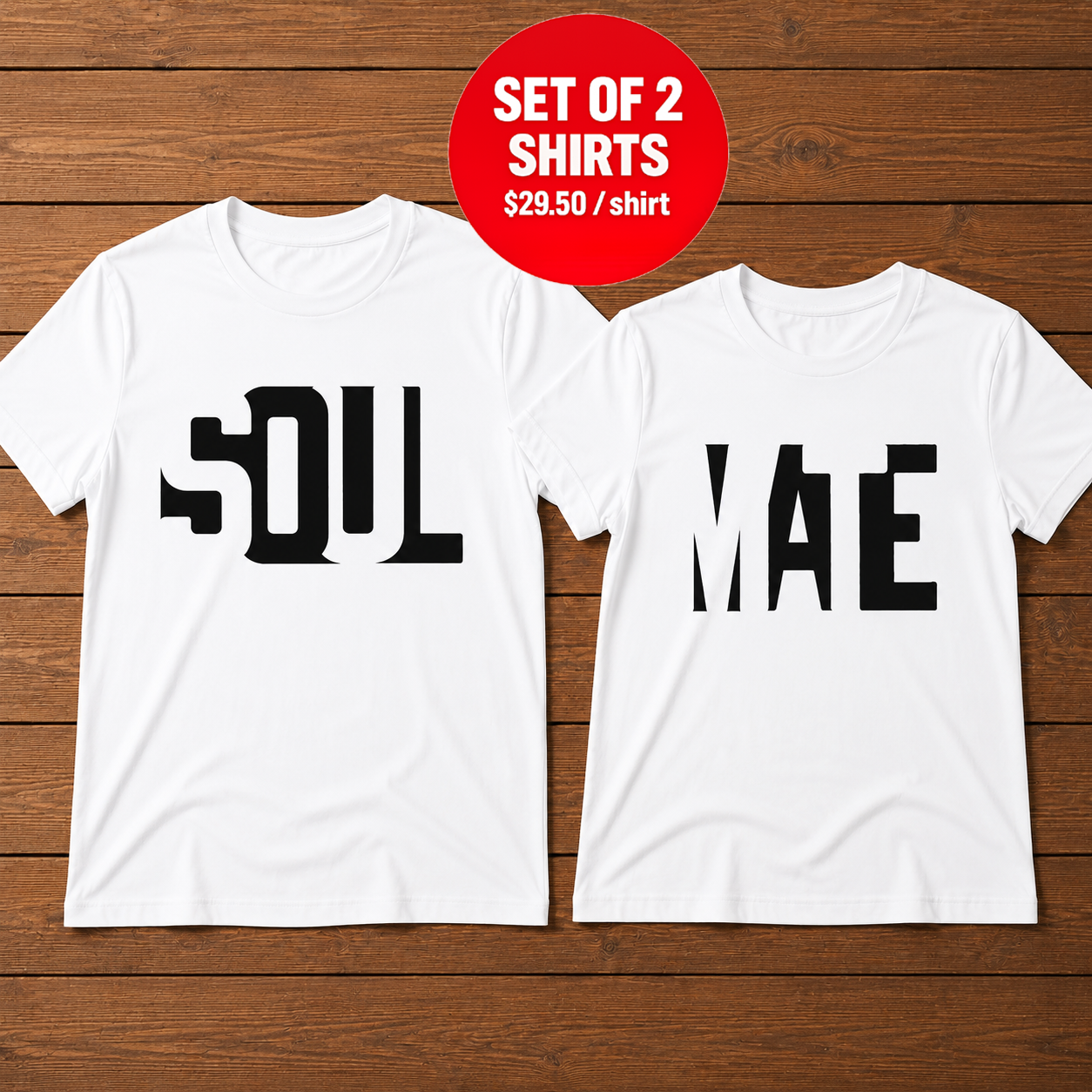 Soul Mate Matching Couples Valentine's Day Gift T-Shirt