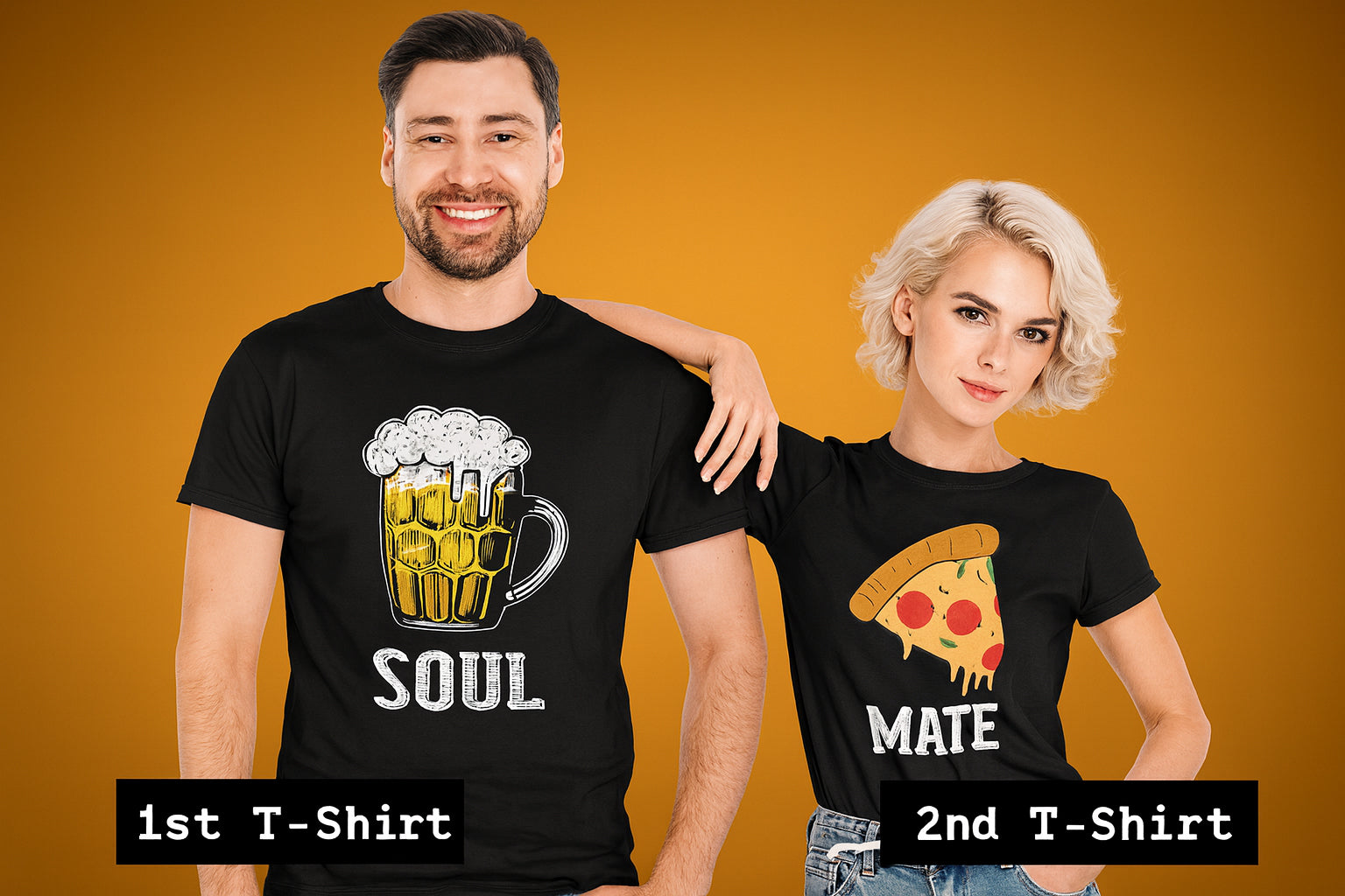 Soulmate Beer And Pizza Couple T Shirt