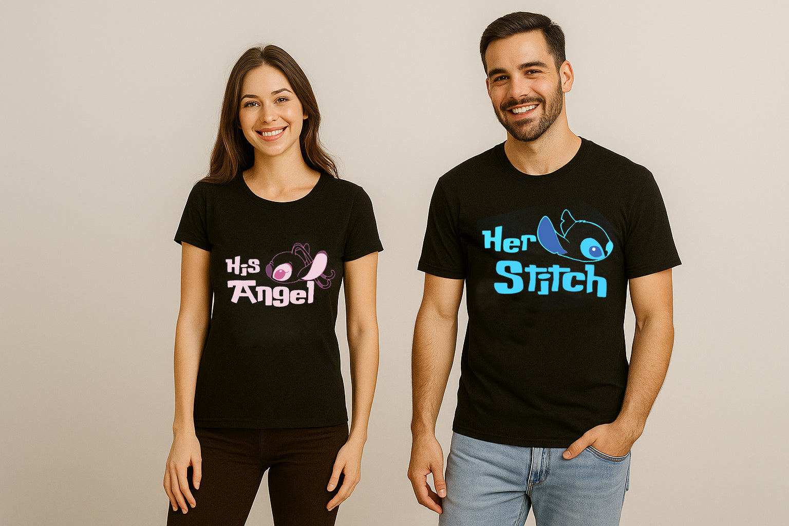 Stitch And Angel Couple T-Shirt