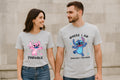 Stitch Angel Where I Go Trouble Follow Valentine Couple T-Shirt