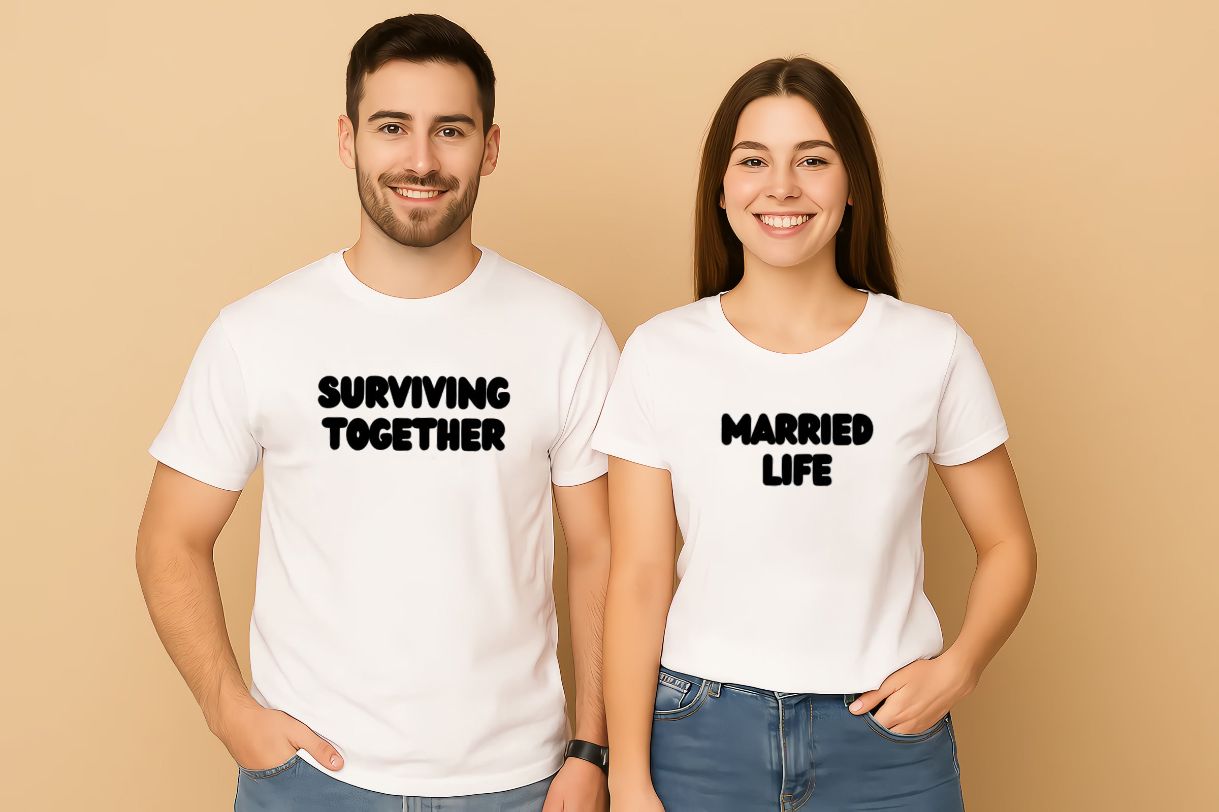 Surviving Together Married Life Couple T-Shirt